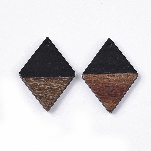 PandaHall Resin & Walnut Wood Pendants, Rhombus, Black, 34.5x24x3mm, Hole: 2mm Resin+Wood Rhombus Black
PandaHall Resin & Walnut Wood Pendants, Rhombus, Black, 34.5x24x3mm, Hole: 2mm Resin+Wood Rhombus Black