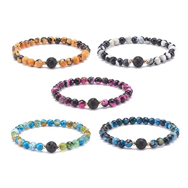 PandaHall Natural Fire Crackle Agate & Lava Rock Stretch Bracelet, Essential Oil Gemstone Jewelry for Women, Mixed Color, Inner Diameter..., Multicolor
PandaHall Natural Fire Crackle Agate & Lava Rock Stretch Bracelet, Essential Oil Gemstone Jewelry for Women, Mixed Color, Inner Diameter..., Multicolor