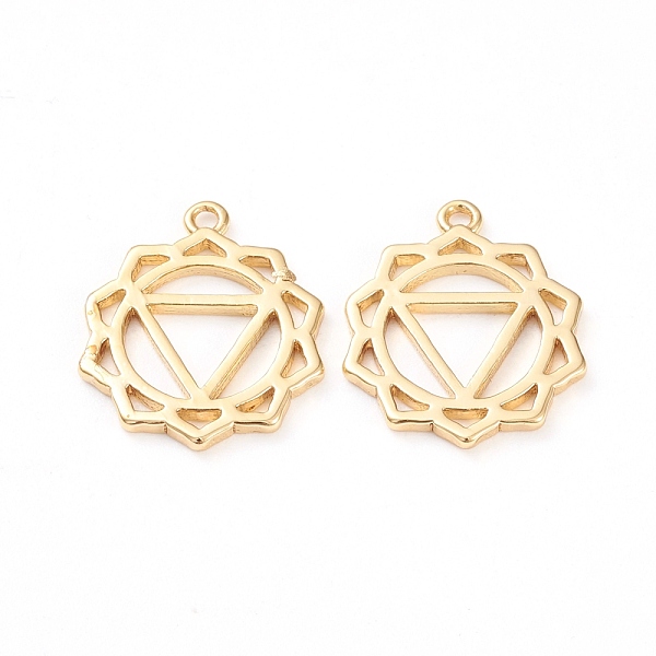 PandaHall Brass Pendants, Chakra, Manipura, Long-Lasting Plated, Howllow, Flower, Real 18K Gold Plated, 16.5x14x1mm, Hole: 1.2mm Brass...
PandaHall Brass Pendants, Chakra, Manipura, Long-Lasting Plated, Howllow, Flower, Real 18K Gold Plated, 16.5x14x1mm, Hole: 1.2mm Brass...
