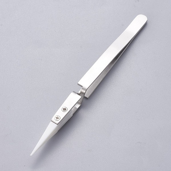 PandaHall Stainless Steel Beading Tweezers, with Porcelain, Stainless Steel Color, 14x0.85~0.9cm Stainless Steel White
PandaHall Stainless Steel Beading Tweezers, with Porcelain, Stainless Steel Color, 14x0.85~0.9cm Stainless Steel White