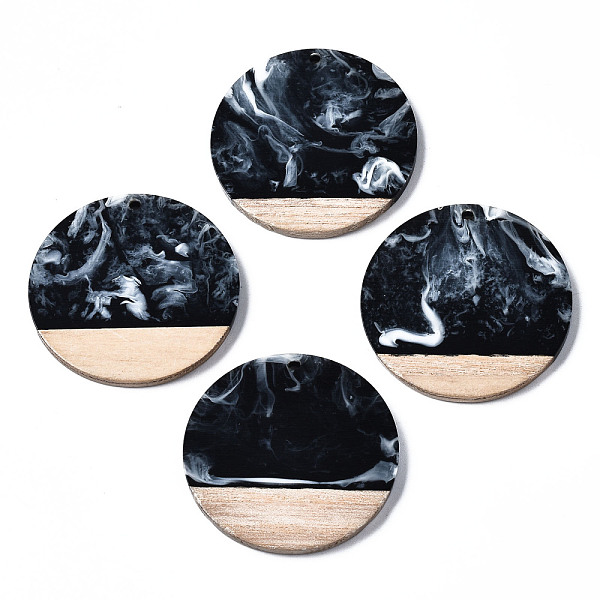 PandaHall Opaque Resin & Walnut Wood Pendants, Two Tone, Flat Round, Black, 38.5x3.5mm, Hole: 2mm Resin+Wood Flat Round Black
PandaHall Opaque Resin & Walnut Wood Pendants, Two Tone, Flat Round, Black, 38.5x3.5mm, Hole: 2mm Resin+Wood Flat Round Black