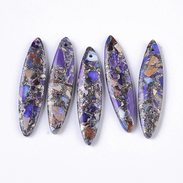 PandaHall Synthetic Regalite/Imperial Jasper/Sea Sediment Jasper Pendants, Dyed, Horse Eye, Slate Blue, 42x10x4mm, Hole: 1.2mm Imperial...
PandaHall Synthetic Regalite/Imperial Jasper/Sea Sediment Jasper Pendants, Dyed, Horse Eye, Slate Blue, 42x10x4mm, Hole: 1.2mm Imperial...