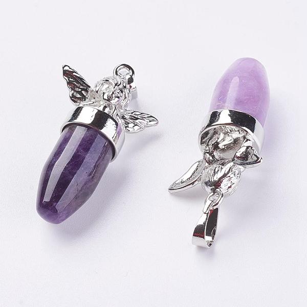 PandaHall Natural Amethyst Pendants, with Brass Finding, Cupid/Cherub, Platinum, 38x22x12mm, Hole: 5x7mm Amethyst Angel & Fairy
PandaHall Natural Amethyst Pendants, with Brass Finding, Cupid/Cherub, Platinum, 38x22x12mm, Hole: 5x7mm Amethyst Angel & Fairy