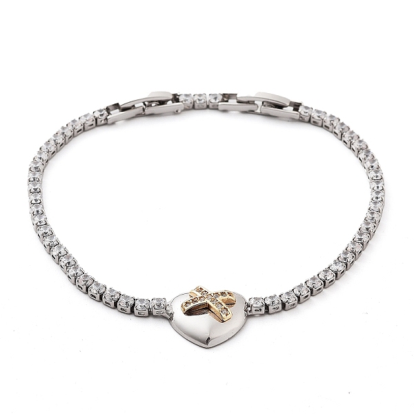 PandaHall Platinum Brass Link Bracelet, with Cubic Zirconia Tennis Chains, Long-Lasting Plated, Heart, 7-7/8 inch(19.9cm) Cubic Zirconia...
PandaHall Platinum Brass Link Bracelet, with Cubic Zirconia Tennis Chains, Long-Lasting Plated, Heart, 7-7/8 inch(19.9cm) Cubic Zirconia...