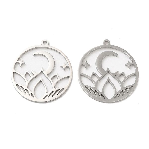 PandaHall 304 Stainless Steel Pendants, Flat Round with Flower & Moon Charm, Stainless Steel Color, 27x25x1.5mm, Hole: 1.6mm 304 Stainless...
PandaHall 304 Stainless Steel Pendants, Flat Round with Flower & Moon Charm, Stainless Steel Color, 27x25x1.5mm, Hole: 1.6mm 304 Stainless...