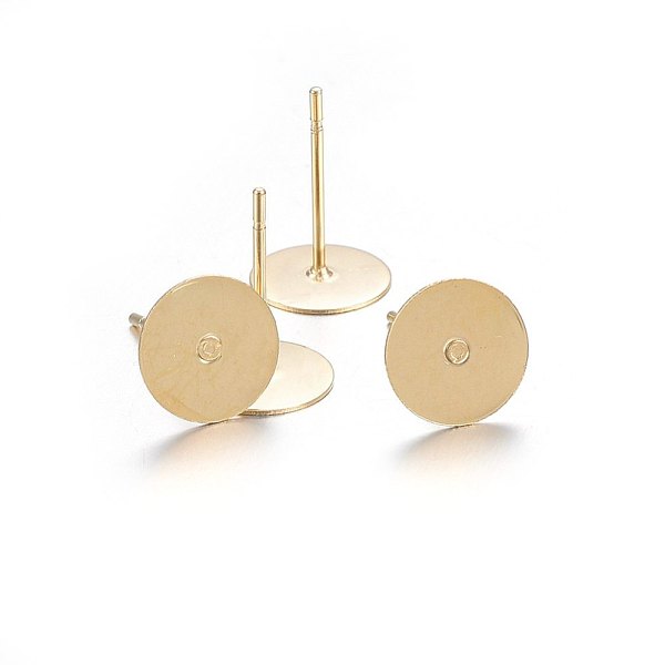 PandaHall 304 Stainless Steel Stud Earring Findings, Flat Round, Golden, 12x8mm, Pin: 0.8mm 304 Stainless Steel Flat Round
PandaHall 304 Stainless Steel Stud Earring Findings, Flat Round, Golden, 12x8mm, Pin: 0.8mm 304 Stainless Steel Flat Round