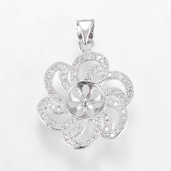 PandaHall Brass Micro Pave Cubic Zirconia Peg Bails Pendants, For Half Drilled Beads, Real Platinum Plated, Flower, 21.5x18x3mm, Hole: 3x5mm...
PandaHall Brass Micro Pave Cubic Zirconia Peg Bails Pendants, For Half Drilled Beads, Real Platinum Plated, Flower, 21.5x18x3mm, Hole: 3x5mm...