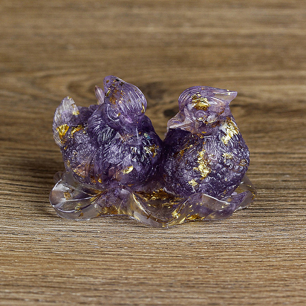 PandaHall Resin Mandarin Duck Display Decoration, with Gold Foil & Natural Amethyst Chips inside Statues for Home Office Decorations...
PandaHall Resin Mandarin Duck Display Decoration, with Gold Foil & Natural Amethyst Chips inside Statues for Home Office Decorations...