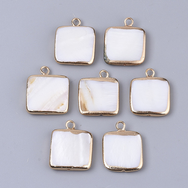 PandaHall Edge Plated Freshwater Shell Pendants, for DIY Jewelry Making, with Golden Tone Brass Loops and Half Hole, Square, Seashell Color...
PandaHall Edge Plated Freshwater Shell Pendants, for DIY Jewelry Making, with Golden Tone Brass Loops and Half Hole, Square, Seashell Color...
