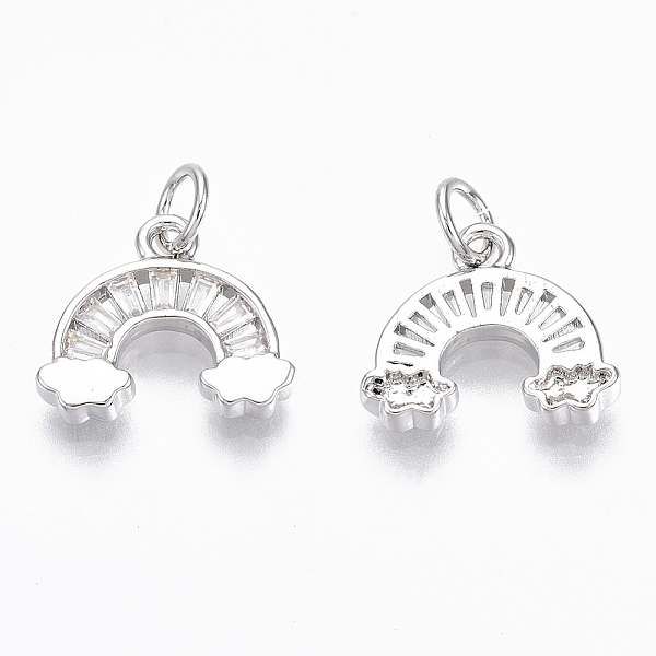 PandaHall Brass Micro Pave Cubic Zirconia Charms, with Jump Ring, Nickel Free, Rainbow, Clear, Real Platinum Plated, 11.5x12.5x2.5mm, Hole...
PandaHall Brass Micro Pave Cubic Zirconia Charms, with Jump Ring, Nickel Free, Rainbow, Clear, Real Platinum Plated, 11.5x12.5x2.5mm, Hole...