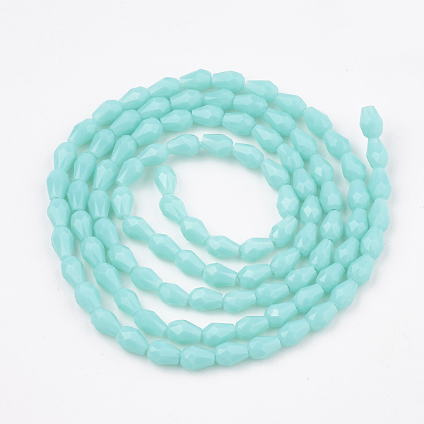 PandaHall Glass Beads Strands, Faceted, teardrop, Pale Turquoise, 4.5~5x3~3.5mm, Hole: 0.5mm, 100pcs/strand, 18.5 inch Glass Teardrop Cyan
PandaHall Glass Beads Strands, Faceted, teardrop, Pale Turquoise, 4.5~5x3~3.5mm, Hole: 0.5mm, 100pcs/strand, 18.5 inch Glass Teardrop Cyan