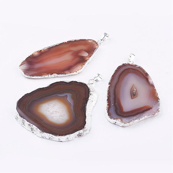 PandaHall Natural Agate Big Pendants, with Brass Findings, Nuggets, Silver Color Plated, Sienna, 59~91x32~65x3~6mm, Hole: 5x7mm Natural..., Brown
PandaHall Natural Agate Big Pendants, with Brass Findings, Nuggets, Silver Color Plated, Sienna, 59~91x32~65x3~6mm, Hole: 5x7mm Natural..., Brown