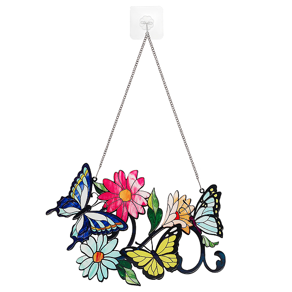 PandaHall Stained Acrylic Window Planel with Iron Chain & Hook, Window Suncatcher Home Hanging Ornaments, Butterfly, 199x317x3.5mm, Hole...
PandaHall Stained Acrylic Window Planel with Iron Chain & Hook, Window Suncatcher Home Hanging Ornaments, Butterfly, 199x317x3.5mm, Hole...