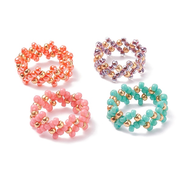 PandaHall 4Pcs 4 Colors Glass Seed Beads Braided Finger Rings Set for Women, Red, US Size 8 1/2(18.5mm) Glass Red
PandaHall 4Pcs 4 Colors Glass Seed Beads Braided Finger Rings Set for Women, Red, US Size 8 1/2(18.5mm) Glass Red
