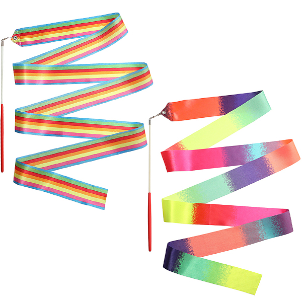 PandaHall CREATCABIN 2Pcs 2 Style Polycotton Dance Ribbons with Wand, Rainbow Rhythmic Gymnastic Ribbon Streamer for Kids, Mixed Color..., Multicolor
PandaHall CREATCABIN 2Pcs 2 Style Polycotton Dance Ribbons with Wand, Rainbow Rhythmic Gymnastic Ribbon Streamer for Kids, Mixed Color..., Multicolor