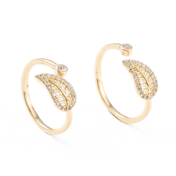 PandaHall Brass Micro Pave Clear Cubic Zirconia Cuff Rings, Open Rings, Long-Lasting Plated, Leaf, Real 18K Gold Plated, US Size 7 1/4...
PandaHall Brass Micro Pave Clear Cubic Zirconia Cuff Rings, Open Rings, Long-Lasting Plated, Leaf, Real 18K Gold Plated, US Size 7 1/4...