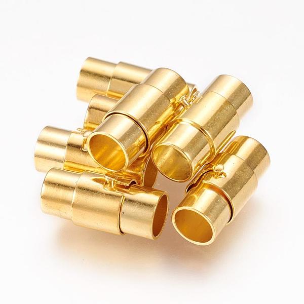 PandaHall Brass Locking Tube Magnetic Clasps, Column, Golden, 17x7~8mm, Hole: 6mm Brass Column
PandaHall Brass Locking Tube Magnetic Clasps, Column, Golden, 17x7~8mm, Hole: 6mm Brass Column