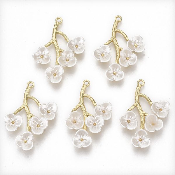 PandaHall Alloy Pendants, with ABS Plastic, Branch and Leaves, White, Light Gold, 38x27~29x5.5mm, Hole: 2mm Alloy Branch White
PandaHall Alloy Pendants, with ABS Plastic, Branch and Leaves, White, Light Gold, 38x27~29x5.5mm, Hole: 2mm Alloy Branch White