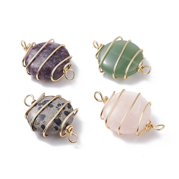 PandaHall Flat Round Natural Mixed Gemstone Link Connectors, with Real 18K Gold Plated Eco-Friendly Copper Wire, 31~34x21~22x8~10mm, Hole...
PandaHall Flat Round Natural Mixed Gemstone Link Connectors, with Real 18K Gold Plated Eco-Friendly Copper Wire, 31~34x21~22x8~10mm, Hole...