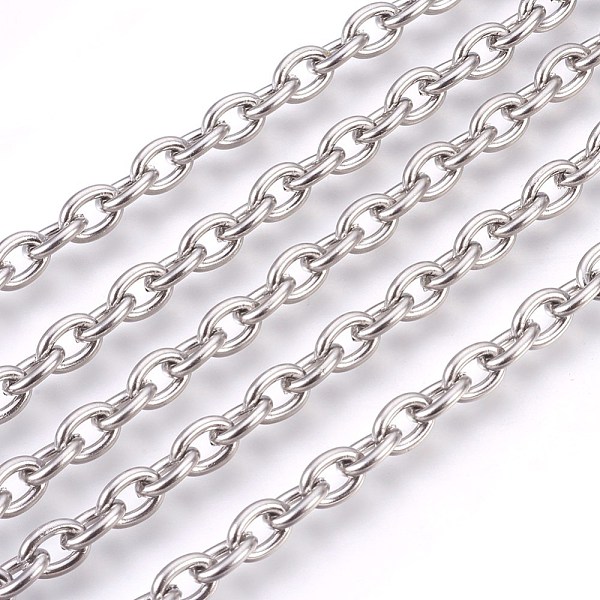 PandaHall 304 Stainless Steel Cable Chains, Unwelded, Oval, Stainless Steel Color, 7x5x1.5mm 304 Stainless Steel
PandaHall 304 Stainless Steel Cable Chains, Unwelded, Oval, Stainless Steel Color, 7x5x1.5mm 304 Stainless Steel
