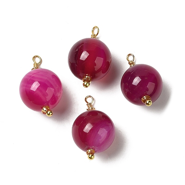 PandaHall Dyed Natural Agate Pendants, Round Charms with Real 18K Gold Plated Brass Loops, Camellia, 20~20.5x11.5~12.5mm, Hole: 1.4~1.5mm..., Pink
PandaHall Dyed Natural Agate Pendants, Round Charms with Real 18K Gold Plated Brass Loops, Camellia, 20~20.5x11.5~12.5mm, Hole: 1.4~1.5mm..., Pink