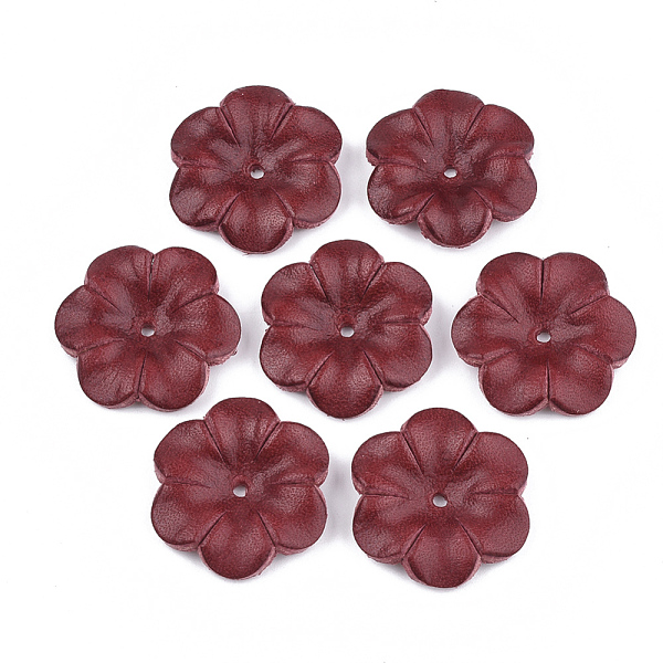 PandaHall 6-Petal Eco-Friendly Cowhide Bead Cap, Flower, Dark Red, 23~23.5x21.5~22x5mm, Hole: 1.8mm Leather Red
PandaHall 6-Petal Eco-Friendly Cowhide Bead Cap, Flower, Dark Red, 23~23.5x21.5~22x5mm, Hole: 1.8mm Leather Red