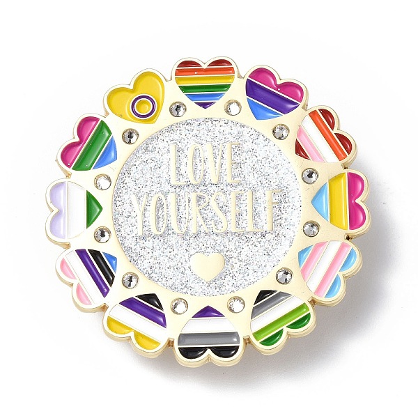 PandaHall Rainbow Color Pride Heart Enamel Pin with Rhinestone, Light Gold Alloy Word Love Yourself Brooch for Backpack Clothes, Colorful...
PandaHall Rainbow Color Pride Heart Enamel Pin with Rhinestone, Light Gold Alloy Word Love Yourself Brooch for Backpack Clothes, Colorful...