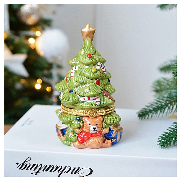 PandaHall Porcelain Christmas Tree Decorative Hinged Jewelry Trinket Box, for Home Decoration, Lime Green, 70x120mm Porcelain Christmas Tree
PandaHall Porcelain Christmas Tree Decorative Hinged Jewelry Trinket Box, for Home Decoration, Lime Green, 70x120mm Porcelain Christmas Tree