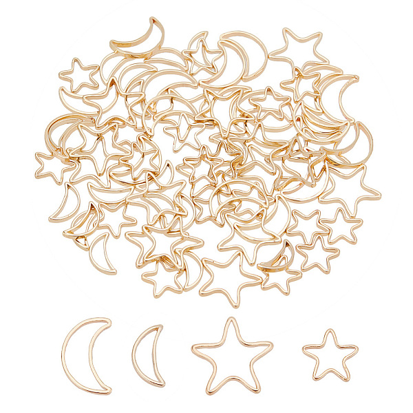 PandaHall arricraft 80 Pcs 2 Styles Brass Spacer Beads, Real 14K Gold Plated Linking Rings Metal Star Moonss Open Bezel Charms Pendants for...
PandaHall arricraft 80 Pcs 2 Styles Brass Spacer Beads, Real 14K Gold Plated Linking Rings Metal Star Moonss Open Bezel Charms Pendants for...