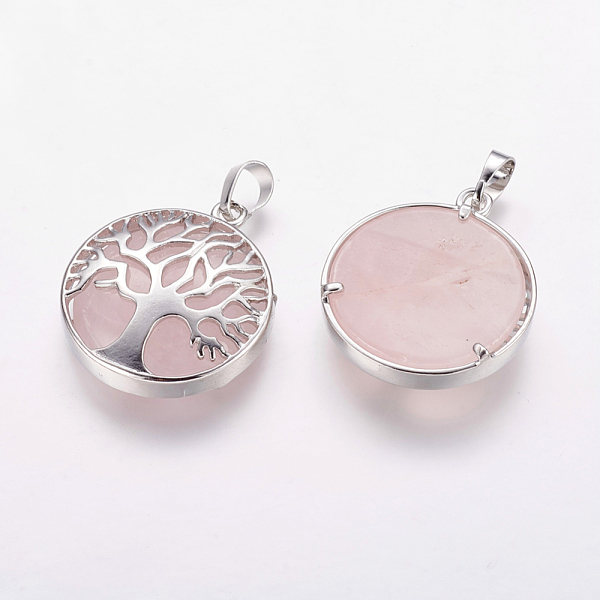 PandaHall Natural Rose Quartz Pendants, with Brass Findings, Platinum, Flat Round with Tree, 31x27x6.5~7mm, Hole: 5x8mm Rose Quartz Flat...
PandaHall Natural Rose Quartz Pendants, with Brass Findings, Platinum, Flat Round with Tree, 31x27x6.5~7mm, Hole: 5x8mm Rose Quartz Flat...