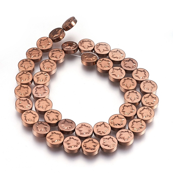 PandaHall Autumn Theme Non-magnetic Synthetic Hematite Bead Strands, Flat Round with Maple Leaf, Copper Plated, 9.5~10.5x4mm, Hole: 1mm...
PandaHall Autumn Theme Non-magnetic Synthetic Hematite Bead Strands, Flat Round with Maple Leaf, Copper Plated, 9.5~10.5x4mm, Hole: 1mm...