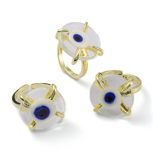 PandaHall Lampwork Evil Eye Open Cuff Ring, Light Gold Brass Lucky Jewelry for Women, Lead Free & Cadmium Free, White, US Size 6 1/4(16.7mm)...
PandaHall Lampwork Evil Eye Open Cuff Ring, Light Gold Brass Lucky Jewelry for Women, Lead Free & Cadmium Free, White, US Size 6 1/4(16.7mm)...
