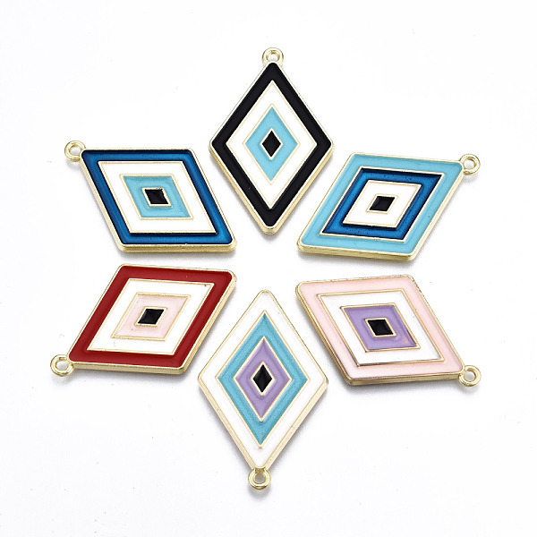 PandaHall Eco-Friendly Alloy Enamel Pendants, Cadmium Free & Lead Free & Nickel Free, Rhombus, Light Gold, Mixed Color, 39.5x24.5x2mm, Hole..., Multicolor
PandaHall Eco-Friendly Alloy Enamel Pendants, Cadmium Free & Lead Free & Nickel Free, Rhombus, Light Gold, Mixed Color, 39.5x24.5x2mm, Hole..., Multicolor