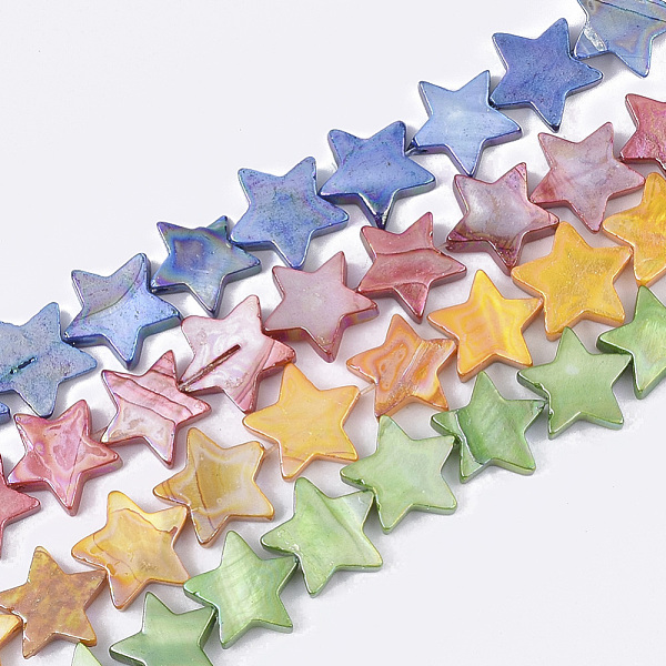 PandaHall Freshwater Shell Beads Strands, AB Color Plated, Dyed, Star, Mixed Color, 12x12.5x3mm, Hole: 1mm, about 35pcs/strand, 15.55 inch..., Multicolor
PandaHall Freshwater Shell Beads Strands, AB Color Plated, Dyed, Star, Mixed Color, 12x12.5x3mm, Hole: 1mm, about 35pcs/strand, 15.55 inch..., Multicolor