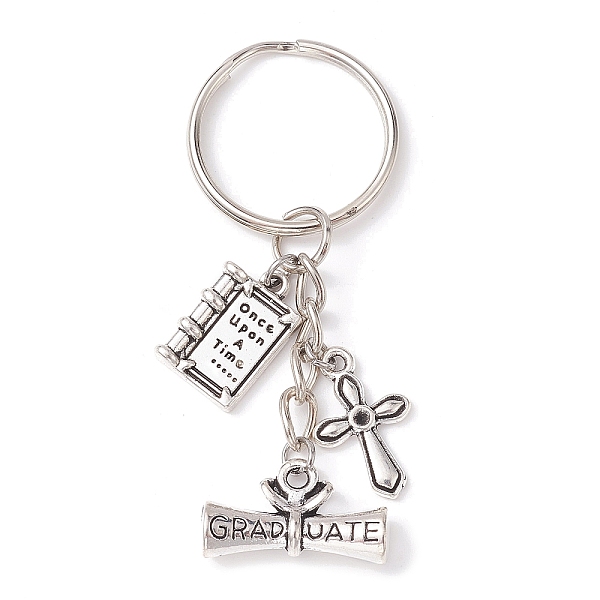 PandaHall Tibetan Style Alloy Keychain, with Iron Split Key Rings, Ruler/Book, Book, 6.5cm, Pendants: 13~19.5x11.5~21.5x2~6mm Alloy Book
PandaHall Tibetan Style Alloy Keychain, with Iron Split Key Rings, Ruler/Book, Book, 6.5cm, Pendants: 13~19.5x11.5~21.5x2~6mm Alloy Book