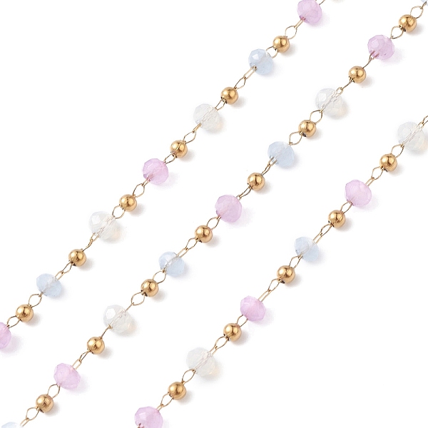 PandaHall Handmade Glass Beaded Chains, Faceted, Unwelded, with 304 Stainless Steel Chains, Golden, Round, Pearl Pink, 2~3x2~2.5mm 304...
PandaHall Handmade Glass Beaded Chains, Faceted, Unwelded, with 304 Stainless Steel Chains, Golden, Round, Pearl Pink, 2~3x2~2.5mm 304...