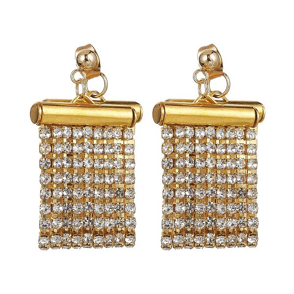 PandaHall Rhinestone Chains Tassel Earrings, Brass Dangle Stud Earrings with 304 Stainless Steel Pins, Golden, 35.5x20mm Rhinestone
PandaHall Rhinestone Chains Tassel Earrings, Brass Dangle Stud Earrings with 304 Stainless Steel Pins, Golden, 35.5x20mm Rhinestone