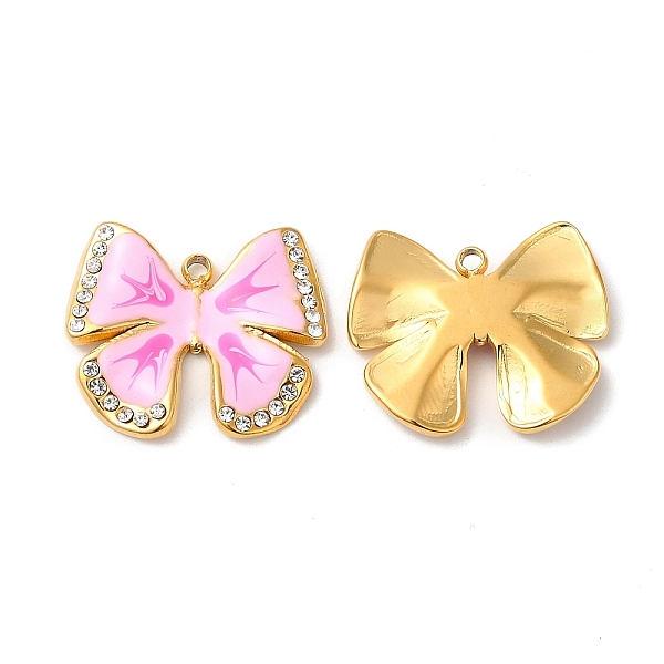 PandaHall Real 18K Gold Plated 304 Stainless Steel Rhinestone Pendants, with Enamel, Bowknot Charms, Pearl Pink, 16.5x19x2.5mm, Hole: 1.4mm...
PandaHall Real 18K Gold Plated 304 Stainless Steel Rhinestone Pendants, with Enamel, Bowknot Charms, Pearl Pink, 16.5x19x2.5mm, Hole: 1.4mm...