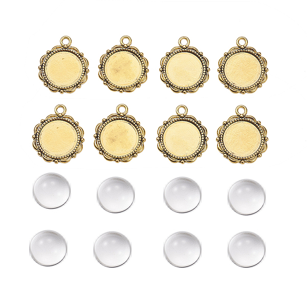 PandaHall DIY Pendants Making, with Alloy Pendant Cabochon Settings and Clear Half Round Glass Cabochons, Flat Round, Antique Golden...
PandaHall DIY Pendants Making, with Alloy Pendant Cabochon Settings and Clear Half Round Glass Cabochons, Flat Round, Antique Golden...