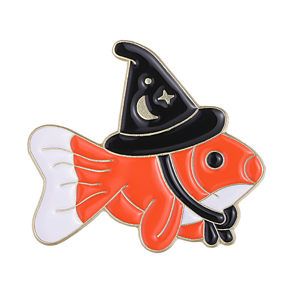 PandaHall Fish with Witch Hat Enamel Pin, Alloy Animal Brooch for Clothes Backpack, Tomato, 27x30mm Alloy+Enamel Red
PandaHall Fish with Witch Hat Enamel Pin, Alloy Animal Brooch for Clothes Backpack, Tomato, 27x30mm Alloy+Enamel Red