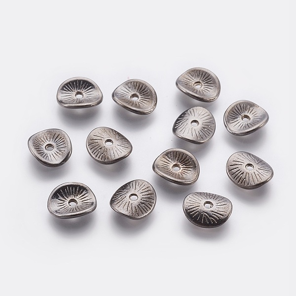PandaHall Tibetan Style Wavy Spacer Beads, Cadmium Free & Lead Free, Arched Disc, Gunmetal, 9x1mm, Hole: 1mm Alloy Disc
PandaHall Tibetan Style Wavy Spacer Beads, Cadmium Free & Lead Free, Arched Disc, Gunmetal, 9x1mm, Hole: 1mm Alloy Disc