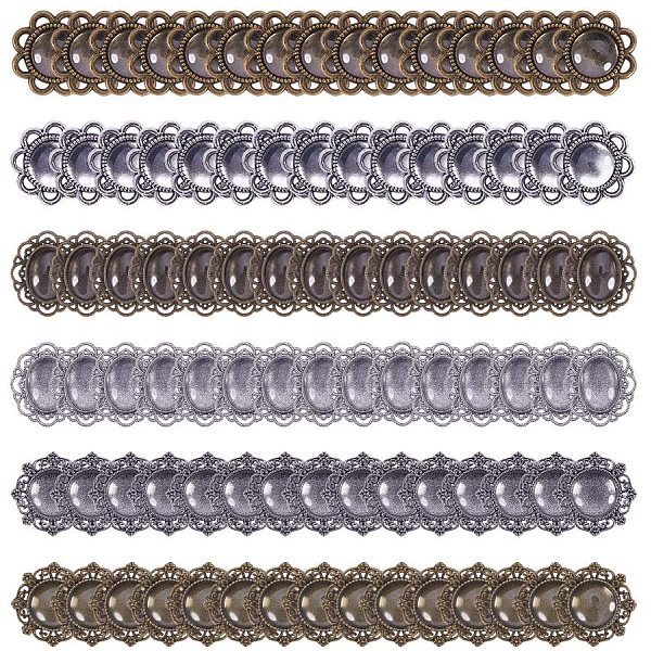 PandaHall Oval Pendant Tray with Cabochons, 90 Pcs Silver and Bronze Mixed Alloy Pendant Settings for Necklace Jewellery Making Alloy
PandaHall Oval Pendant Tray with Cabochons, 90 Pcs Silver and Bronze Mixed Alloy Pendant Settings for Necklace Jewellery Making Alloy