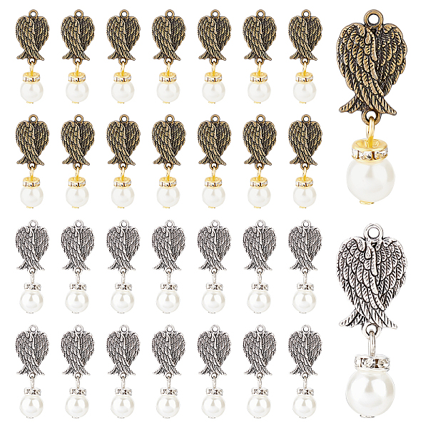PandaHall 60Pcs 2 Colors Tibetan Style Alloy Pendant, with Plastic Beads, Iron Rhinestone Spacer Beads and Iron Flat Head Pins, Wing &...
PandaHall 60Pcs 2 Colors Tibetan Style Alloy Pendant, with Plastic Beads, Iron Rhinestone Spacer Beads and Iron Flat Head Pins, Wing &...
