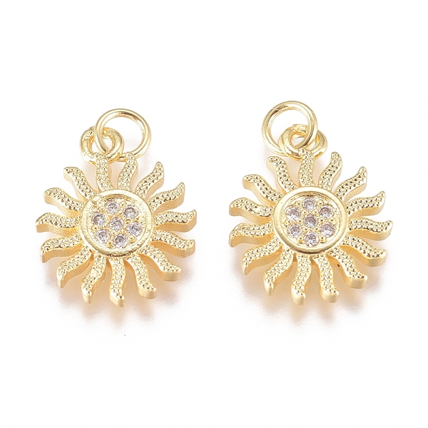 PandaHall Brass Micro Pave Cubic Zirconia Pendants, with Jump Ring, Long-Lasting Plated, Sun, Clear, Golden, 13.5x11x2mm, Hole: 2.8mm...
PandaHall Brass Micro Pave Cubic Zirconia Pendants, with Jump Ring, Long-Lasting Plated, Sun, Clear, Golden, 13.5x11x2mm, Hole: 2.8mm...