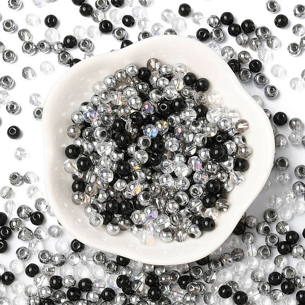 PandaHall Glass Beads, Round, Mixed Style, Black, 4~4.5x4mm, Hole: 0.8mm, about 1000pcs/1 bag Glass Round Black
PandaHall Glass Beads, Round, Mixed Style, Black, 4~4.5x4mm, Hole: 0.8mm, about 1000pcs/1 bag Glass Round Black