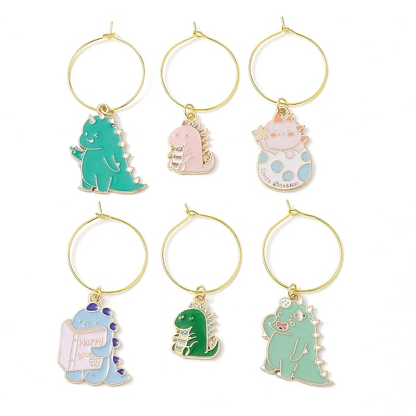 PandaHall Alloy Enamel Wine Glass Charms, with Brass Hoop Earring Findings, Dinosaur, Mixed Color, 52~61x30mm, Inner Diameter: 24mm Alloy..., Multicolor
PandaHall Alloy Enamel Wine Glass Charms, with Brass Hoop Earring Findings, Dinosaur, Mixed Color, 52~61x30mm, Inner Diameter: 24mm Alloy..., Multicolor