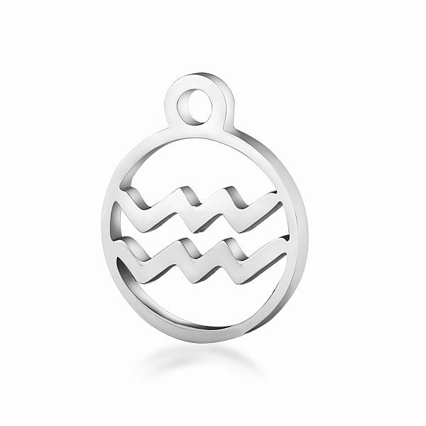 PandaHall 201 Stainless Steel Charms, Flat Round with Constellation, Stainless Steel Color, Aquarius, 13.4x10.8x1mm, Hole: 1.5mm 201...
PandaHall 201 Stainless Steel Charms, Flat Round with Constellation, Stainless Steel Color, Aquarius, 13.4x10.8x1mm, Hole: 1.5mm 201...