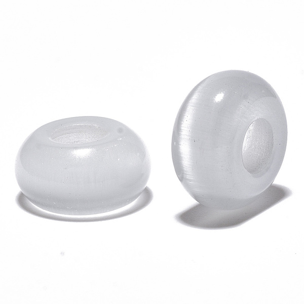 PandaHall Cat Eye European Beads, Large Hole Beads, Rondelle, WhiteSmoke, 14x7mm, Hole: 5~6mm Cat Eye Rondelle White
PandaHall Cat Eye European Beads, Large Hole Beads, Rondelle, WhiteSmoke, 14x7mm, Hole: 5~6mm Cat Eye Rondelle White