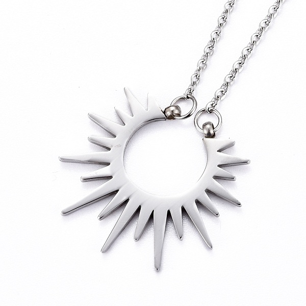PandaHall 304 Stainless Steel Pendant Necklaces, with Lobster Claw Clasps, Sun, Stainless Steel Color, 18-1/8 inch(46cm) 304 Stainless Steel
PandaHall 304 Stainless Steel Pendant Necklaces, with Lobster Claw Clasps, Sun, Stainless Steel Color, 18-1/8 inch(46cm) 304 Stainless Steel