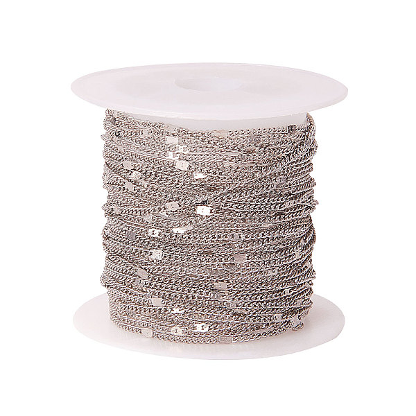 PandaHall Soldered Brass Coated Iron Curb Chains, with Spool, Platinum, 1.5x1x0.5mm Iron
PandaHall Soldered Brass Coated Iron Curb Chains, with Spool, Platinum, 1.5x1x0.5mm Iron